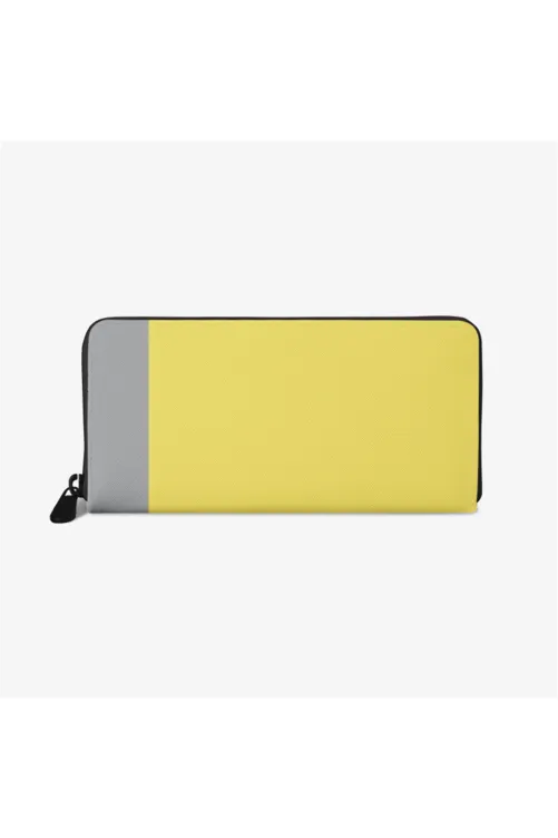 Yellow & Gray PU Leather Wallet