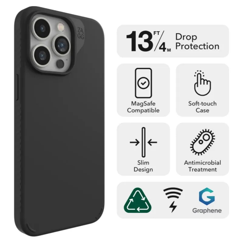 Zagg Manhattan Snap Case For iPhone 15 Pro Max - Black | 702312679